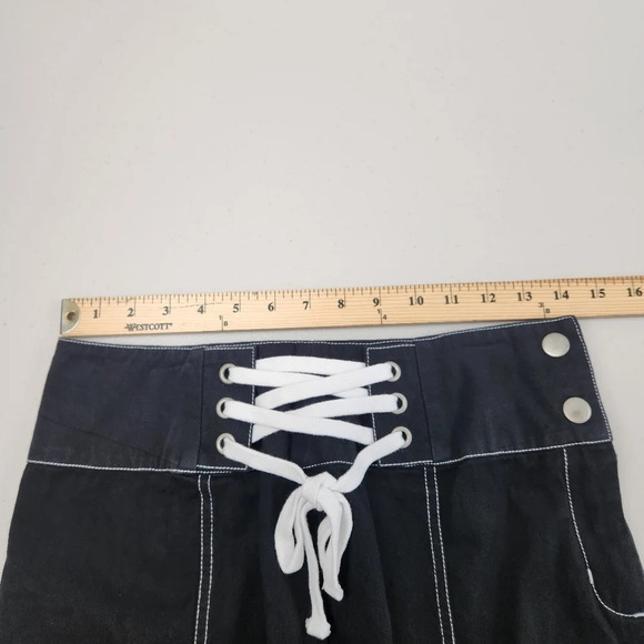 ASOS Black Lace Up Goth Steampunk Mini Skirt Side Zip  Size US 6 NEW - Picture 10 of 12